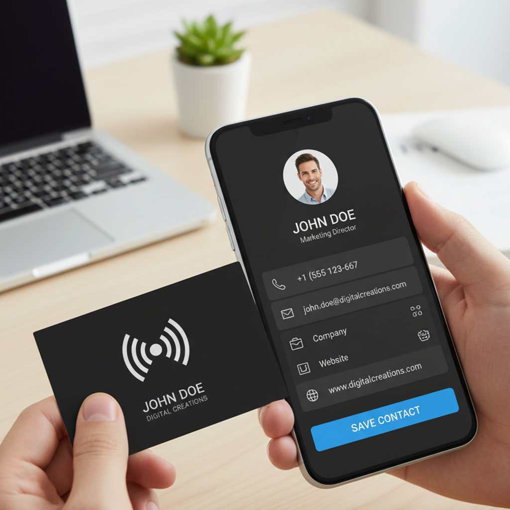 Phone tapping an NFC card
